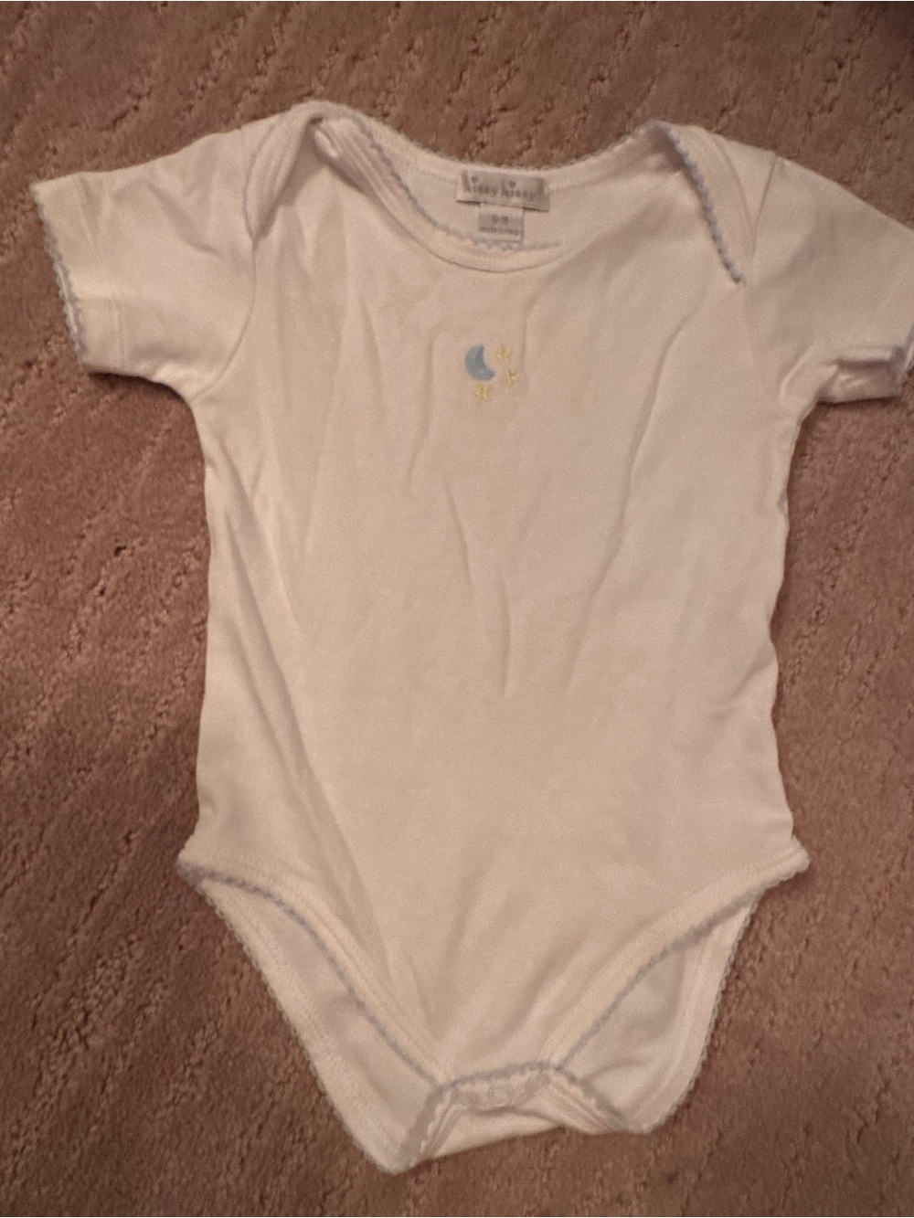 Kissy Kissy White Bodysuit with Blue Moon & Yellow Stars